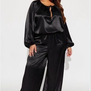 Fashion Nova Shimmering Black Jumpsuit